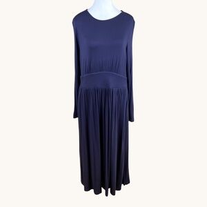 Boden Maxi Dress Blue Knit Long Sleeve (14)